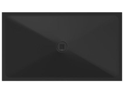 GSI Extra Flat obdélníková sprchová vanička 140 x 80 x 2 cm keramika černá mat 46140826
