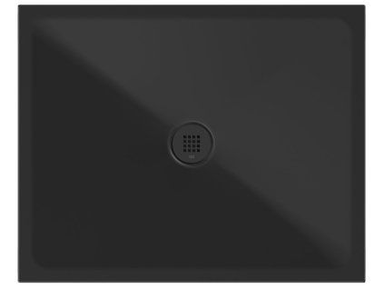 GSI Extra Flat obdélníková sprchová vanička 100 x 80 x 2 cm keramika černá mat 46100826