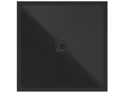 GSI Extra Flat čtvercová sprchová vanička 90 x 90 x 2 cm keramika černá mat 46090926