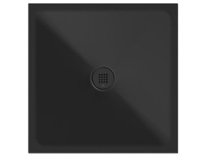 GSI Extra Flat čtvercová sprchová vanička 80 x 80 x 2 cm keramika černá mat 46080826