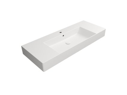 GSI Kube X obdélníkové umyvadlo 120 x 47 cm broušená spodní hrana s otvorem pro baterii s přepadem odkládací plochy keramické bílá mat 94529109
