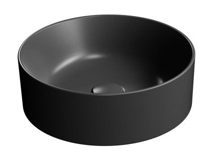 GSI Kube X kulaté umyvadlo na desku 40 cm bez otvoru pro baterii bez přepadu keramické černá mat 942626