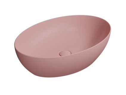GSI Pura oválné umyvadlo na desku 60 x 42 cm bez otvoru pro baterii bez přepadu keramické blush mat růžová 884224