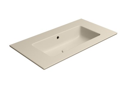 GSI Pura obdélníkové umyvadlo Slim 82 x 46 cm bez otvoru pro baterii s přepadem keramické creta mat béžová 8885008