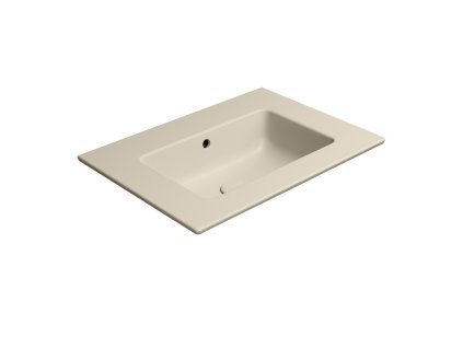 GSI Pura obdélníkové umyvadlo Slim 62 x 46 cm bez otvoru pro baterii s přepadem keramické creta mat béžová 8884008