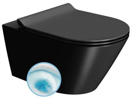 GSI Kube X závěsná wc mísa 36 x 55 cm GeniusFlush keramika černá dual-mat 941326