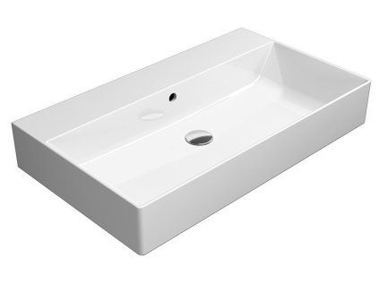 GSI Kube X obdélníkové umyvadlo 80 x 47 cm bez otvoru pro baterii s přepadem keramika bílá ExtraGlaze 9422011