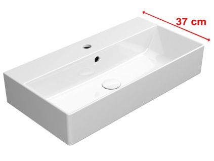 GSI Kube X obdélníkové umyvadlo 70 x 37 cm broušená spodní hrana s otvorem pro baterii s přepadem keramika bílá ExtraGlaze