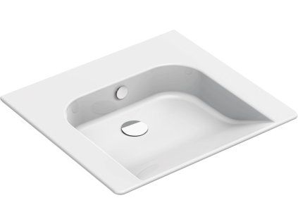 GSI Community obdélníkové umyvadlo 60 x 55 cm bez otvoru pro baterii s přepadem keramika bílá ExtraGlaze 7635011