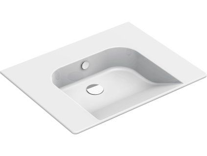 GSI Community obdélníkové umyvadlo 70 x 55 cm bez otvoru pro baterii s přepadem keramika bílá ExtraGlaze 7633011