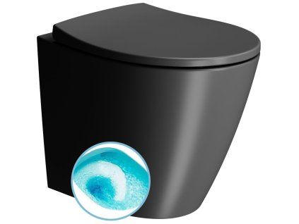 GSI Modo wc mísa stojící 37 x 52 cm Swirlflush spodní zadní odpad mat černá 981026