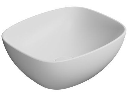 GSI Nubes umývátko na desku 40 x 35cm bez otvoru pro baterii bez přepadu keramické bílá mat 978509
