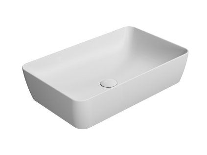 GSI Nubes obdélníkové umyvadlo na desku 60 x 38 cm bez otvoru pro baterii bez přepadu keramické bílá mat 903609