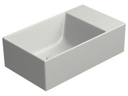 GSI Kube X umývátko 40 x 23 cm broušená spodní hrana bez otvoru pro baterii bez přepadu keramické cenere mat šedá 94849017