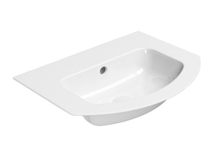 GSI Pura oblé umyvadlo Slim 62 x 48 cm broušená spodní hrana bez otvoru pro baterii s přepadem keramické bílá ExtraGlaze 88279011