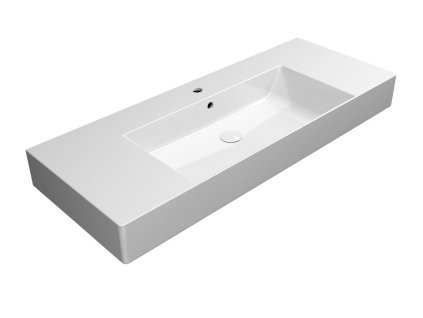 GSI Kube X obdélníkové umyvadlo 120 x 47 cm otvor pro baterii s přepadem odkládací plochy keramické bílá ExtraGlaze 9452111
