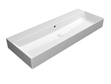 GSI Kube X obdélníkové umyvadlo 120 x 47 cm bez otvoru pro baterii s přepadem keramické bílá ExtraGlaze 9424011