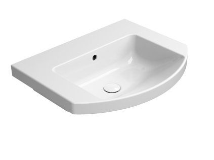 GSI Norm oblé umyvadlo 60 x 49 cm bez otvoru pro baterii s přepadem keramické bílá ExtraGlaze 8645011