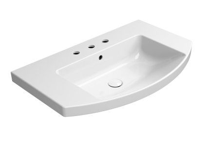 GSI Norm oblé umyvadlo 80 x 50 cm 3 otvory pro baterii s přepadem keramické bílá ExtraGlaze 8644311