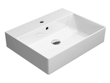 GSI Kube X obdélníkové umyvadlo 60 x 47 cm s otvorem pro baterii s přepadem keramické bílá mat 9431109