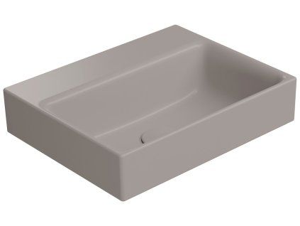 GSI Nubes umyvadlo 40 x 32 cm broušená spodní hrana bez otvoru pro bateriii bez přepadu keramické tortora mat šedá 96849005