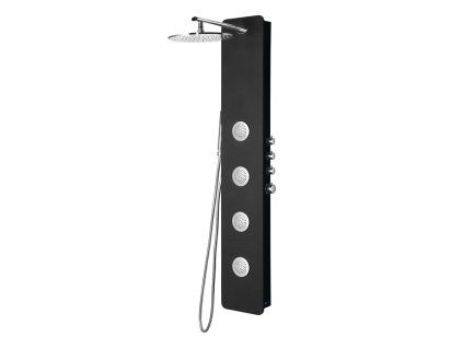 Polysan SPIRIT ROUND termostatický sprchový panel nástěnný 250 x1550 mm černá 71251