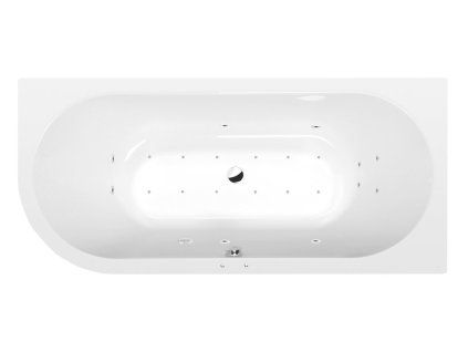Polysan VIVA R hydromasážní vana 185 x 80 x 47 cm pravá Active Hydro-Air akrylát chrom bílá 72129.2010