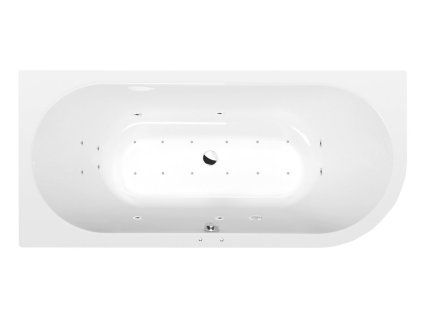 Polysan VIVA L hydromasážní vana 185 x 80 x 47 cm levá Active Hydro-Air akrylát chrom bílá 72099.2010