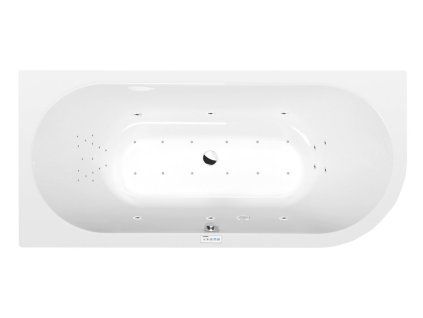 Polysan VIVA L hydromasážní vana 175 x 80 x 47 cm levá Highline Hydro-Air akrylát chrom bílá 70119.6010