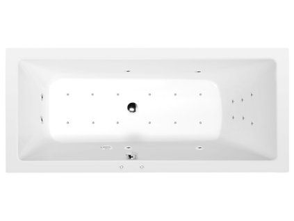 Polysan MIMOA hydromasážní vana obdélníková 170 x 80 x 39 cm Attraction Hydro-Air akrylát chrom bílá 71713.4010