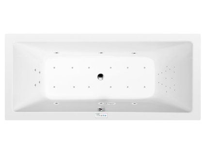 Polysan KRYSTA hydromasážní vana obdélníková 180 x 70 x 39 cm Highline Hydro-Air akrylát chrom bílá 72906.6010