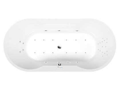 Polysan IO hydromasážní vana oválná 180 x 85 x 49 cm Highline Hydro-Air akrylát chrom bílá 16611.6010