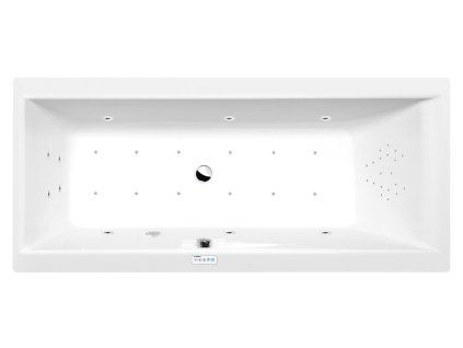 Polysan CLEO hydromasážní vana obdélníková 180 x 80 x 48 cm Highline Hydro-Air akrylát chrom bílá 95611.6010