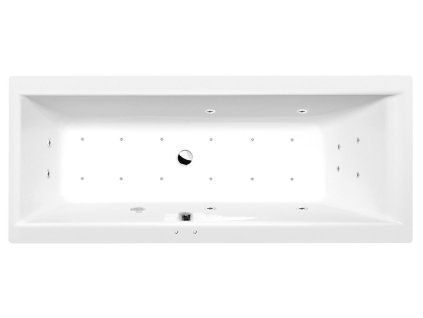 Polysan CLEO hydromasážní vana obdélníková 170 x 75 x 48 cm Active Hydro-Air akrylát chrom bílá 94611.2010