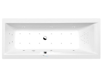 Polysan CLEO hydromasážní vana obdélníková 170 x 70 x 48 cm Highline Hydro-Air akrylát chrom bílá 74611.6010