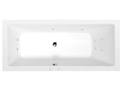 Polysan MIMOA hydromasážní vana obdélníková 170 x 80 x 39 cm Active Hydro akrylát chrom bílá 71713.1010