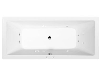 Polysan KRYSTA hydromasážní vana obdélníková 180 x 70 x 39 cm Active Hydro akrylát chrom bílá 72906.1010