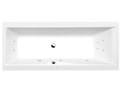 Polysan CLEO hydromasážní vana obdélníková 170 x 70 x 48 cm Active Hydro akrylát chrom bílá 74611.1010