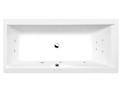 Polysan CLEO hydromasážní vana obdélníková 160 x 70 x 48 cm Active Hydro akrylát chrom bílá 73611.1010