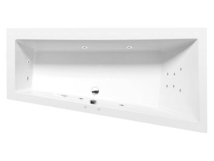 Polysan ANDRA R hydromasážní vana asymetrická 160 x 90 x 45 cm pravá Attraction Hydro akrylát chrom bílá 81541.3010