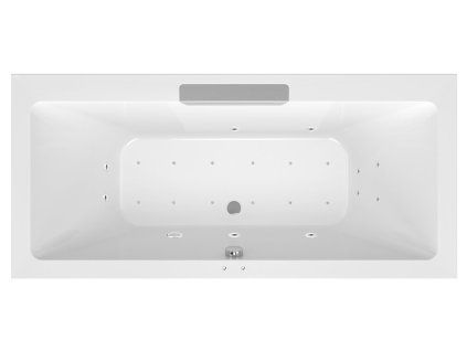 Polysan CASCATA hydromasážní vana obdélníková 185 x 85 x 45 cm kaskáda nerez Active Hydro-Air akrylát chrom bílá 73836.100.2010