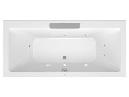 Polysan CASCATA hydromasážní vana obdélníková 185 x 85 x 45 cm kaskáda nerez Active Hydro akrylát chrom bílá 73836.100.1010