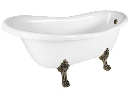 Polysan RETRO vana volně stojící 157 x 76,5 x 73 cm nohy bronz litý mramor bílá 43228