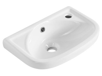 Bruckner Rex keramické umývátko 41 x 28 cm s otvorem pro baterii s přepadem bílá 201.100.0