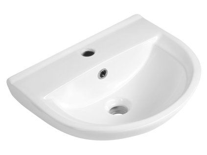 Bruckner Spiral keramické umyvadlo 43 x 35 cm s otvorem pro baterii s přepadem bílá 201.081.0