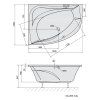 Polysan Tanya L 160 x 120 cm vana asymetrická akrylátová levá 65119