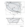 Polysan Tanya R 160 x 120 cm vana asymetrická akrylátová pravá 66119