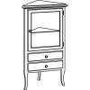 Sapho Retro 1717 skříňka rohová 60 x 120 cm starobílá pravá