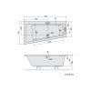Polysan Andra L 170 x 90 cm vana asymetrická akrylátová levá 81111