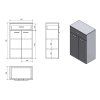 Aqualine ZOJA/KERAMIA FRESH 50 x 78 x 29 cm 50315 skříňka spodní dub platin